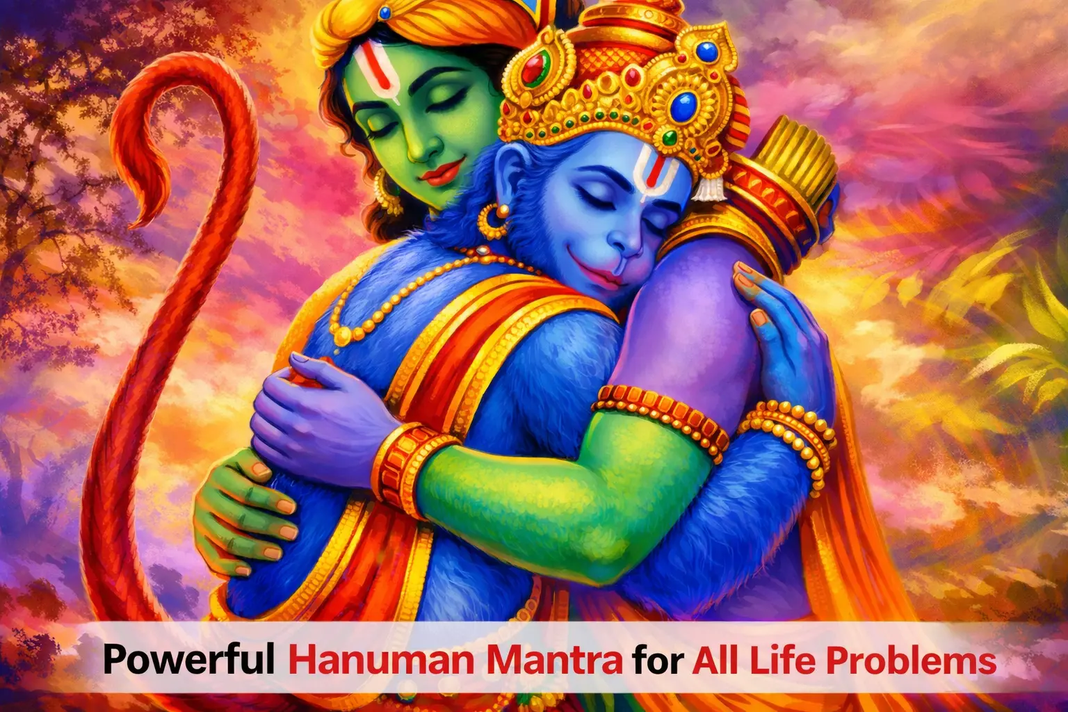 9 Powerful Hanuman Mantras to overcome Challenges 8 Hanuman ji hug shri ram ji