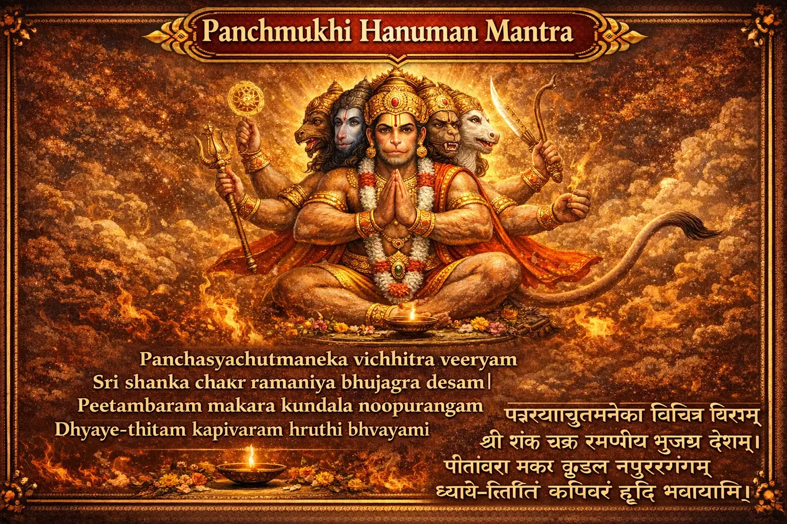 9 Powerful Hanuman Mantras to overcome Challenges 6 Panchmukhi hanuman Mantra